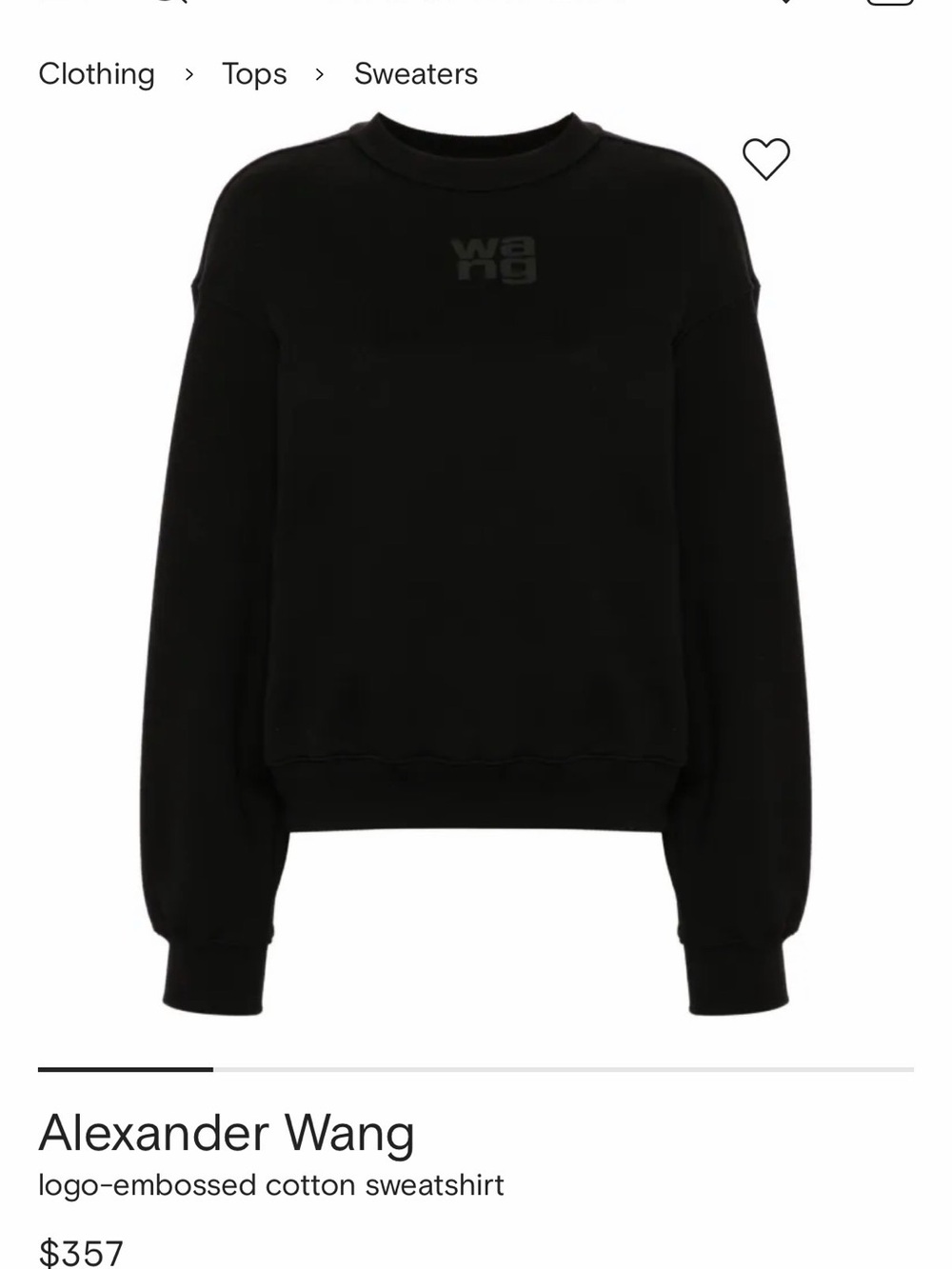 Alexander Wang Black Logo Crewneck Sweatshirt